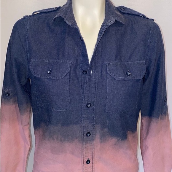 SUNRISE DIP DYED GRAPHIC BACK BUTTON DOWN SHIRT - Picture 4 of 7